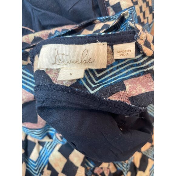 Anthropologie Let Me Be Flounced Maxi Dress Womens S Geometric Print Tiered - Picture 11 of 16